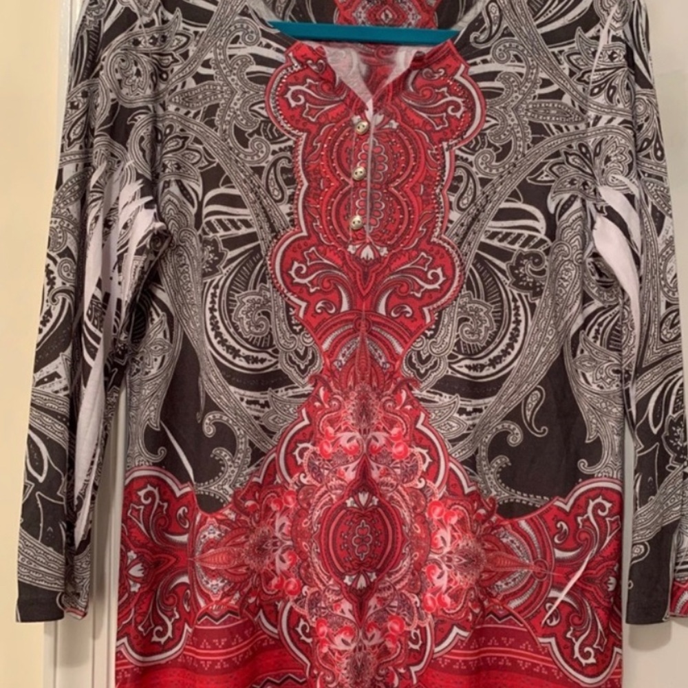 Holiday Red Women’s Designer Shirt! Perfect for the holiday season!